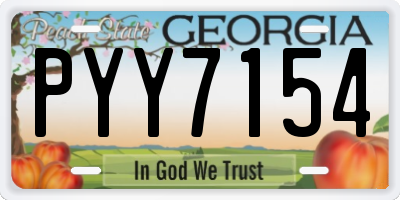 GA license plate PYY7154