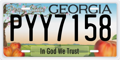 GA license plate PYY7158