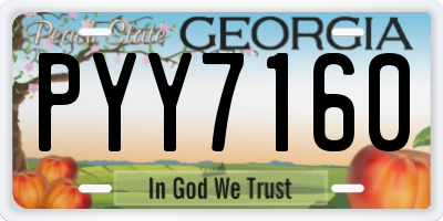 GA license plate PYY7160