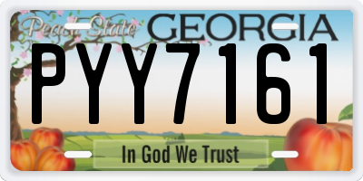 GA license plate PYY7161