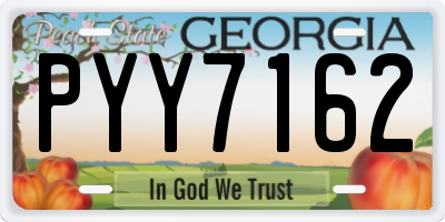 GA license plate PYY7162