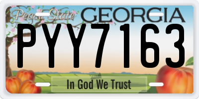 GA license plate PYY7163