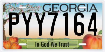 GA license plate PYY7164