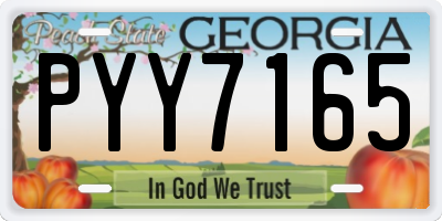 GA license plate PYY7165