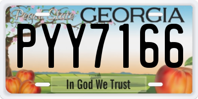 GA license plate PYY7166