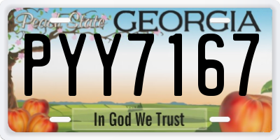 GA license plate PYY7167