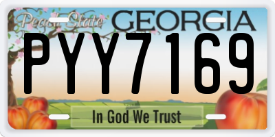 GA license plate PYY7169