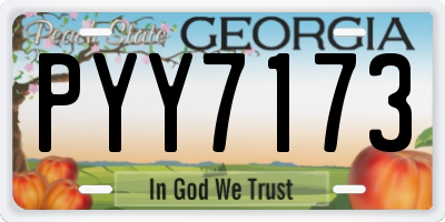 GA license plate PYY7173
