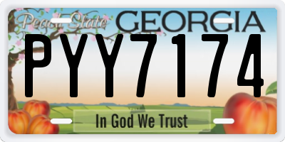 GA license plate PYY7174