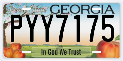 GA license plate PYY7175