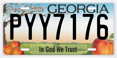 GA license plate PYY7176