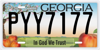 GA license plate PYY7177