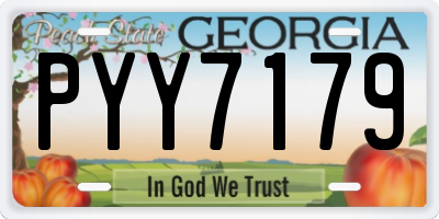 GA license plate PYY7179