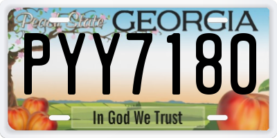 GA license plate PYY7180