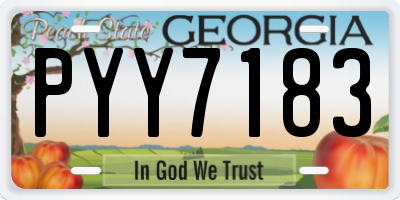 GA license plate PYY7183