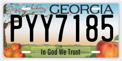 GA license plate PYY7185