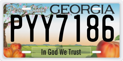 GA license plate PYY7186