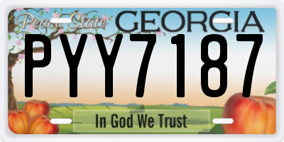 GA license plate PYY7187