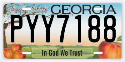 GA license plate PYY7188