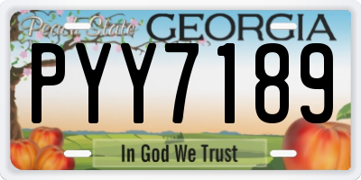 GA license plate PYY7189
