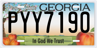 GA license plate PYY7190