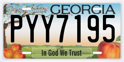 GA license plate PYY7195