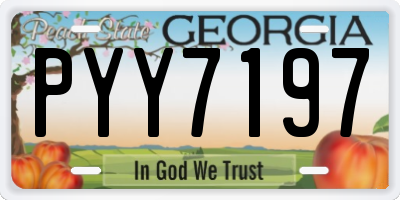 GA license plate PYY7197