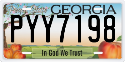 GA license plate PYY7198