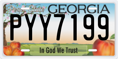 GA license plate PYY7199
