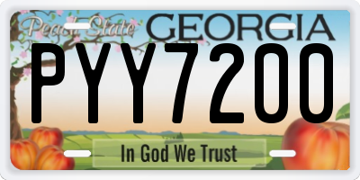 GA license plate PYY7200