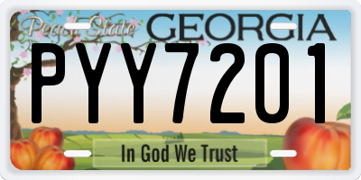GA license plate PYY7201