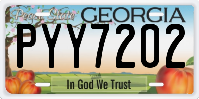 GA license plate PYY7202