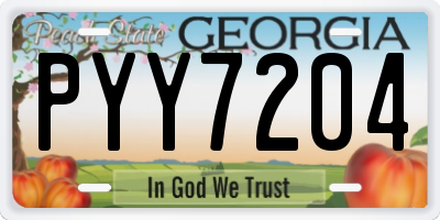 GA license plate PYY7204