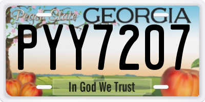 GA license plate PYY7207