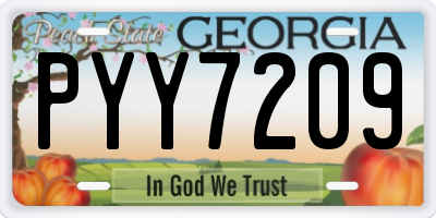GA license plate PYY7209