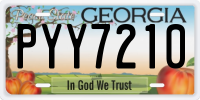 GA license plate PYY7210