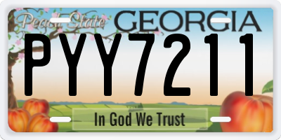 GA license plate PYY7211