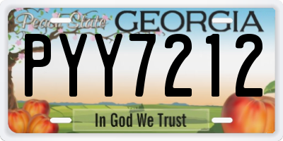 GA license plate PYY7212