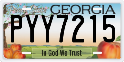 GA license plate PYY7215