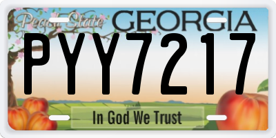 GA license plate PYY7217