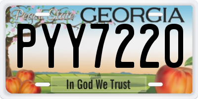 GA license plate PYY7220