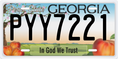GA license plate PYY7221