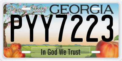 GA license plate PYY7223