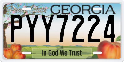 GA license plate PYY7224