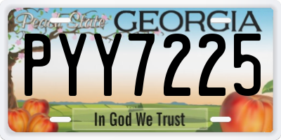 GA license plate PYY7225
