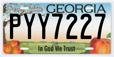 GA license plate PYY7227