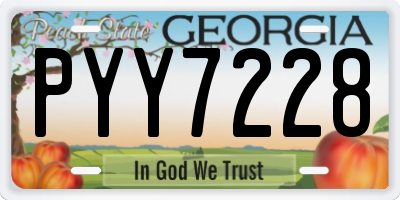 GA license plate PYY7228