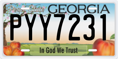 GA license plate PYY7231