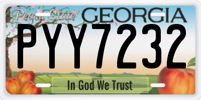 GA license plate PYY7232