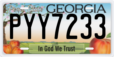 GA license plate PYY7233